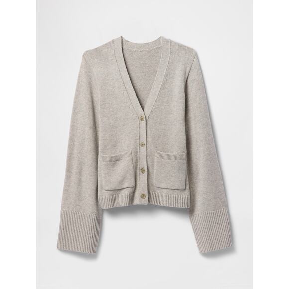 Gap Cashsoft Pocket Cardigan Gray Taupe Size Medium Blogger Favorite EUC - Picture 1 of 9